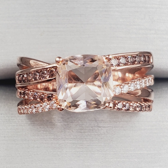 Rose Gold Morganite & Chocolate Ring - Picture 1 of 6